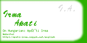 irma apati business card